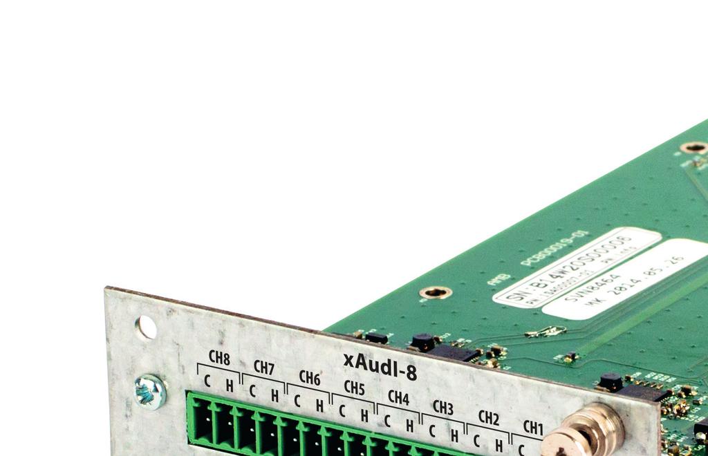 ABT-xAudI-8-8 audio input card for function slot ABT-xAudI-8 Number of audio inputs 8 Type of audio inputs differential This audio input extension card is destined