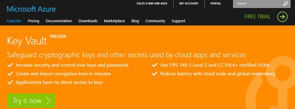22 HSMs in the cloud The Key Vault service performs all cryptographic operations on HSM-protected keys inside Hardware Security Modules.