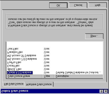 Appendix A Using SQL to Access Historical Data in Citadel 2. Set the Files of type field to ODBC databases(). The Select Data Source dialog box appears. Figure A-3.