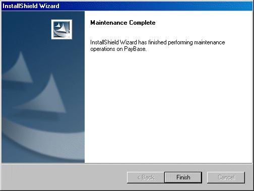 TECHNICAL NOTE PB02 33 Figure 2.29 The Maintenance Complete screen Click Finish.