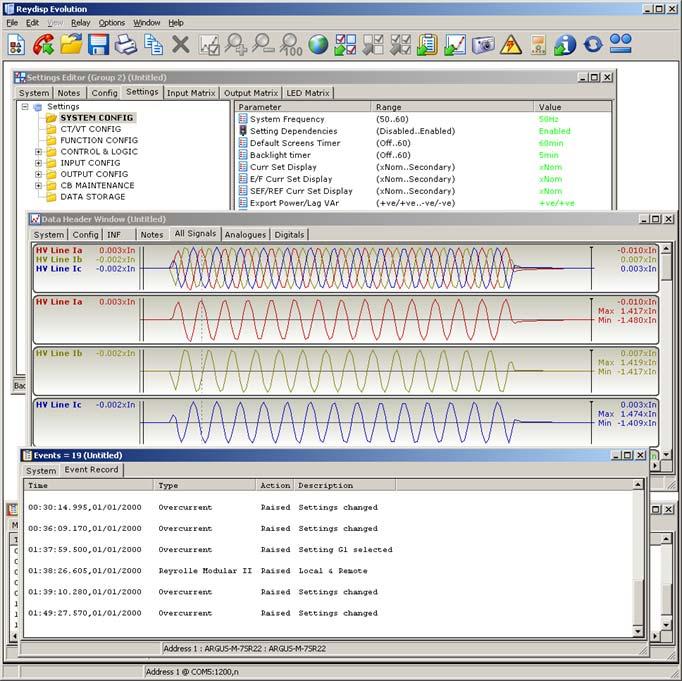 Reydisp Evolution Reydisp Evolution is a Windows based software tool, providing the means for the user to apply settings, interrogate settings and retrieve events and disturbance