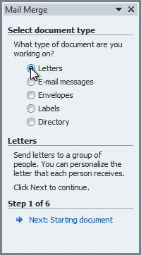 The following is an example of how to create a form letter and merge the letter with a recipient list.