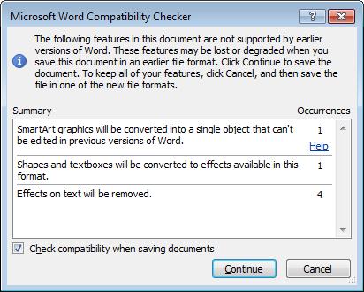 Managing Documents Microsoft Word 2010 Introduction Word 97-2003 Document (*.doc) This is the old file format that will enable those who have older versions of Microsoft Word to open the document.