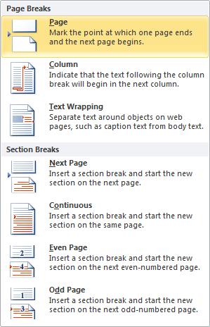 Page Setup Microsoft Word 2010 Introduction Inserting Breaks Word will add/remove automatic Line, Page and Column Breaks as you edit your document.
