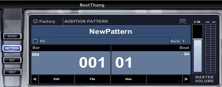 How to create a new pattern (make a beat) 1. Click the PATTERN button with your mouse. 2.