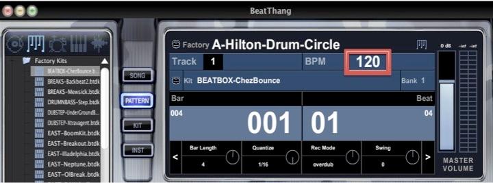 set the tempo in the BPM window (or tap the TEMPO button located in the pad section) 4.