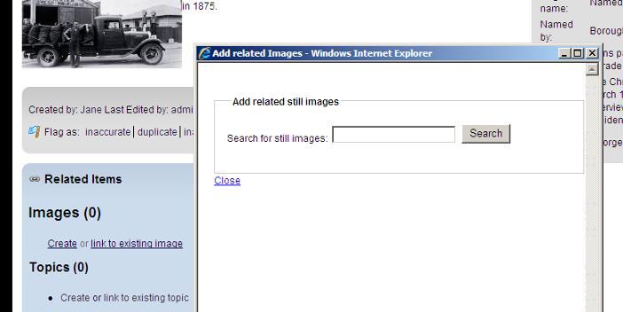 Linking an image to a topic Step 1 In the Related items box at the