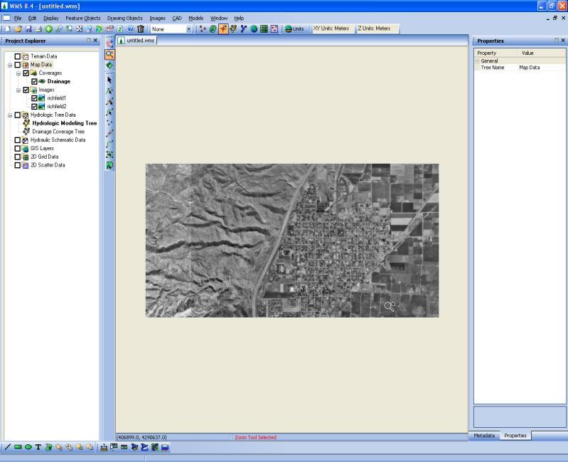 projection systems in the WMS interface Objectives Read digital elevation, image, and GIS shape files into WMS, manipulate the files, and download digital