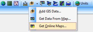 To get online images, you can use the Get Online Maps button, located in the Add GIS Data dropdown which is normally located at the top of the WMS window.