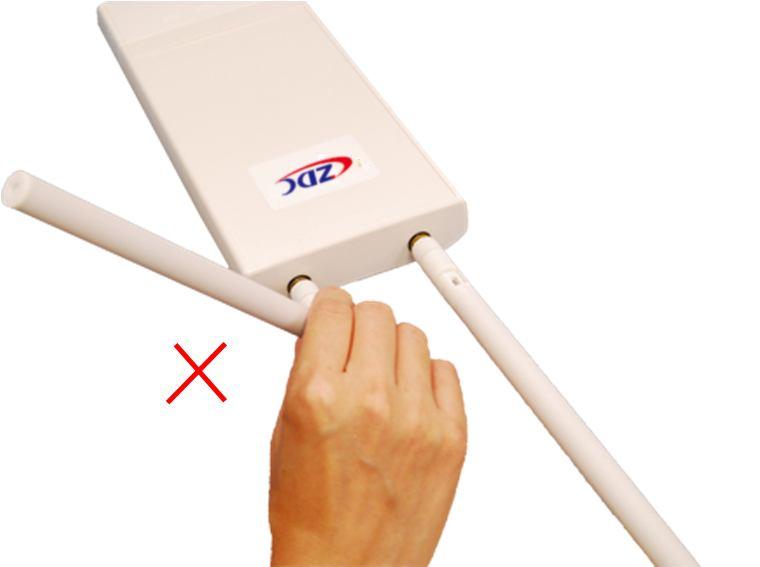 5. To adjust antennas, loose the connector joint counterclockwise first, then adjust antenna to the desired position.
