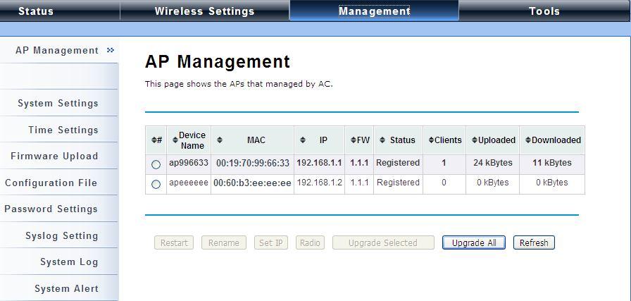 Manage Virtual Thin APs To configure and manage the managed APs: 1.