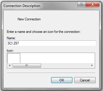 Figure 1: New Connection To initiate a new connection, the user must enter a connection name.