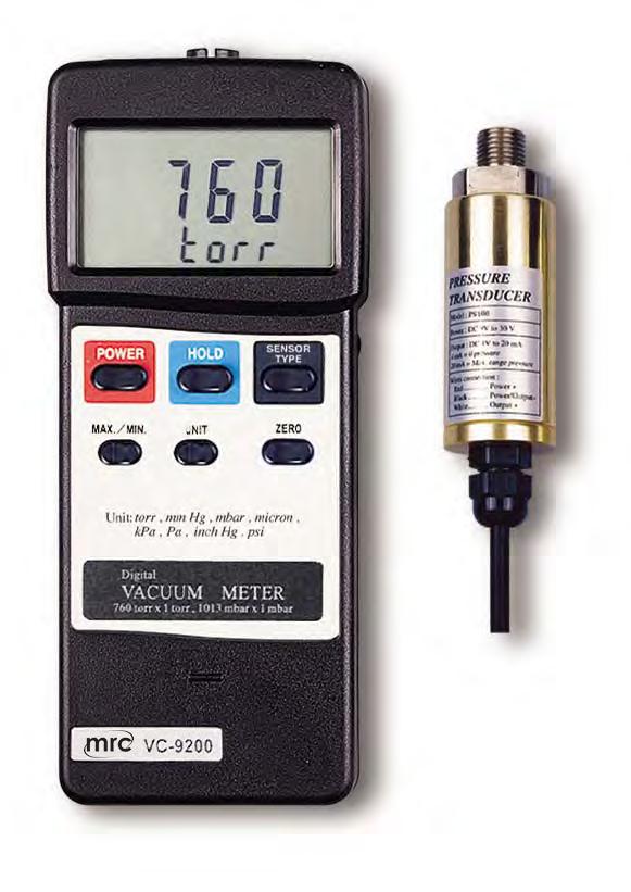 VACUUM METER Model : VC-9200 Your purchase of this VACUUM METER marks a step forward for you into the field of precision measurement.