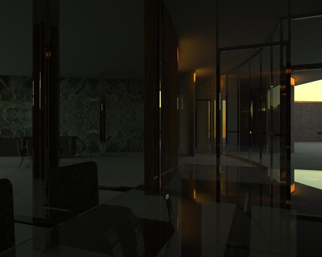 Mies house (7pm) Biased Monte Carlo ray tracing: