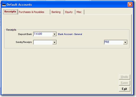 Default Account Codes Location: Default Accounts is where you can specify the default General Ledger codes to be used in the various sections of PACS. 1.