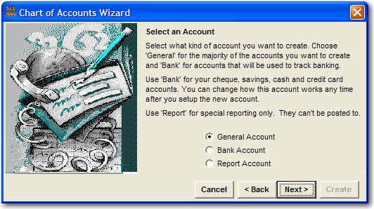 Result: The CHART OF ACCOUNTS WIZARD will be displayed. 3 Click on NEXT.