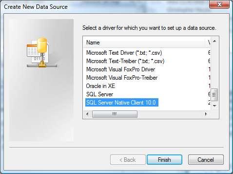 3. Select the version of SQL you are running and click the