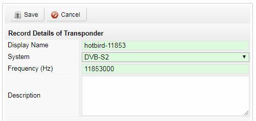 us create one DVB-S2 transponder as example