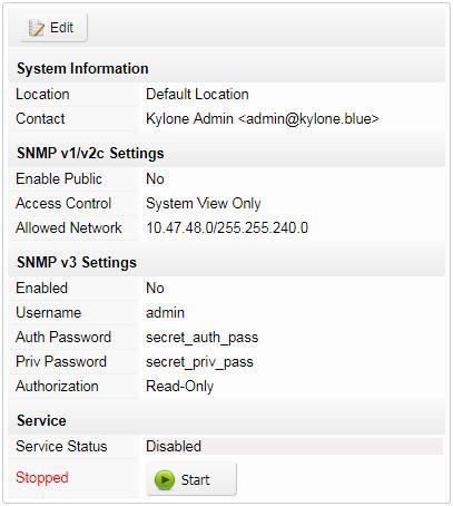 7.3 Services Setting SNMP You can configuration the