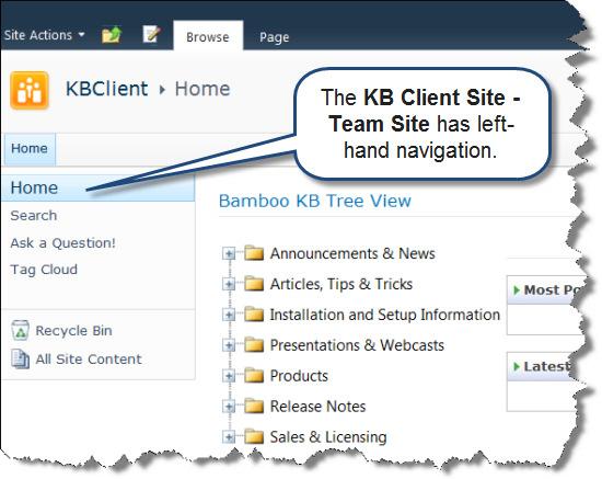 Configuring the Bamboo KB Admin Site Template The KB Admin site provides the following features: Use the KB Picture Library to upload images, if necessary.