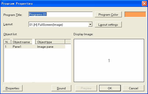 (1) The <Program Properties> dialog box will be displayed. Change the "Program Title" for program 01 to be "Sample Program".