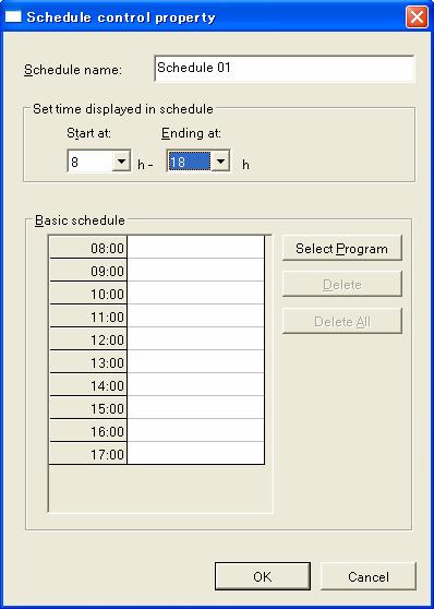 The <Schedule Management> dialog box will be displayed.