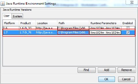 Set Java Memory Parameters Once the installation of Java is complete or if Java version is already version 1.8, you will need to set memory parameters and enable protections. 1. From the Start button on the taskbar, click Control Panel and open Java.
