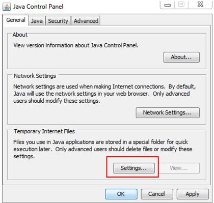 Figure 3 Settings Button 6. Click the Delete Files button, as shown in the following figure. 7.