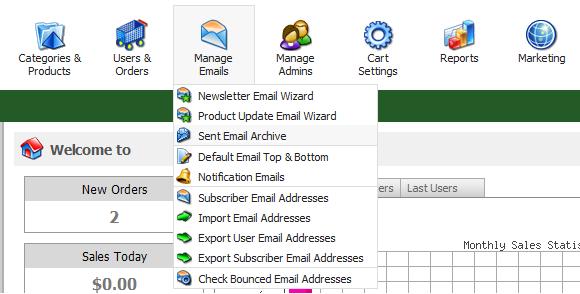 For previewing and removing emails from archive, follow the steps: 1. Click Sent Emails Archive, as shown in the Figure 4-3-1 below. Figure 4-3-1: Sent Emails Archive 2.