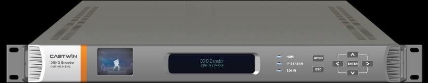 DSNG Encoder DMP-9724SNG Encoding & DVB-S/S2 Modulation Latency 150ms Chroma Depth 4:2:0 4:2:2(10bit) Resolutions up to 1080p L-Band or IF output DMP-9724SNG is a fully integrated MPEG-2/MPEG-4 AVC
