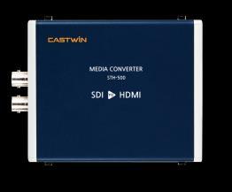 Mini Media Converters STH-500 / HTS-500 SDI to HDMI HDMI to SDI STH-500 HTS-500 It is superior to convert from SDI to HDMI video out with embedded HDMI audio Input : Embedded 3G/HD/SD-SDI Output :