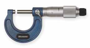 0001" graduations. Lock nut mechanism secures the spindle at any reading. Fitted case included 4KU87 0-1" Micrometer $71.25 4KU88 0-2" Micrometer $90.90 4KU86 0-3" Set with 2 Standards $156.