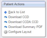 Patient Lookup: Consent and Summary You can use the options in the Patient Actions area on the left to do the following: Back to List Brings you back to the list of Patients that were returned with