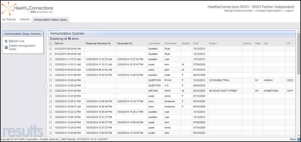Query-Based Exchange: Immunization Query v The query will now have a