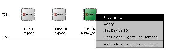 53. Now right click on the FPGA, and select Program from the