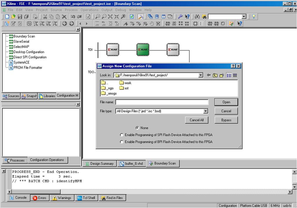 32. This window is to select the programming file for the CPLD.