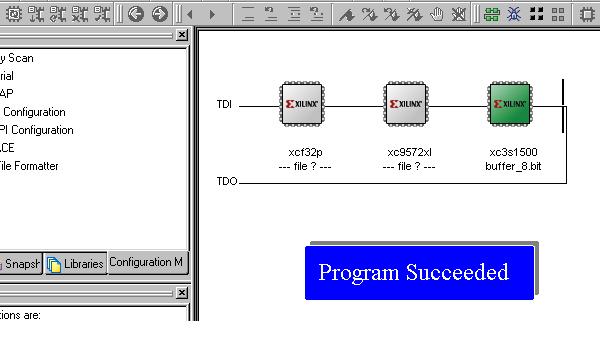 35. Once programming is successfully completed, the Program Succeeded message appears as shown in the given figure.