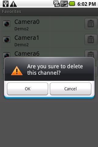 Click in the list, a warning message appears, you can click OK to delete it or Cancel to abort.