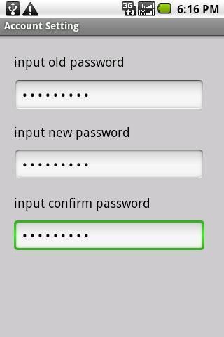 Password Modification Click on the main menu you can enter password modify interface to change your current password.