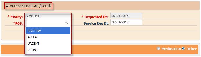 o Urgent: If selected, the Required Information for Urgent Requests screen will open.
