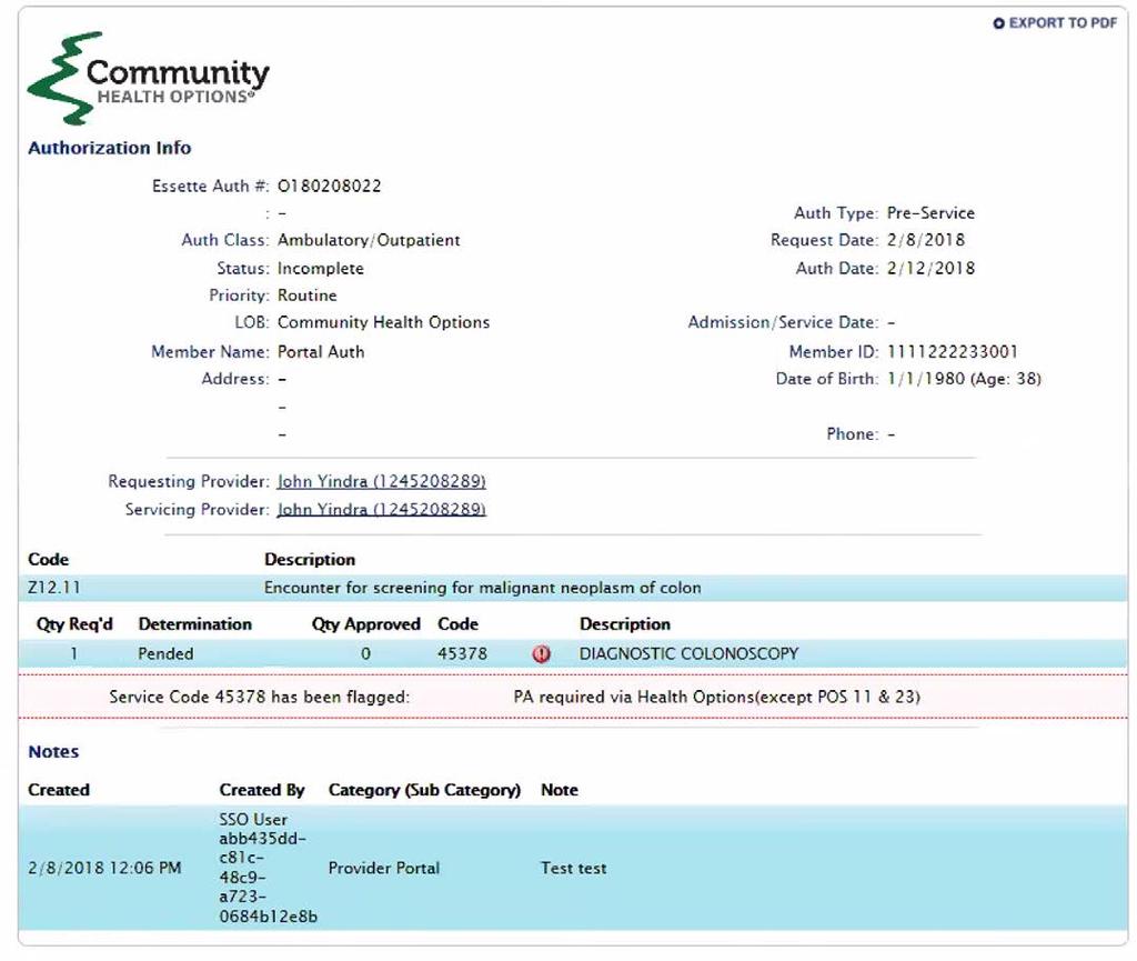 View Confirmation and Print PDF Summary Step 5 Authorization Summary On the Authorization summary page you will see the diagnosis and procedure codes that you entered in Step 2.