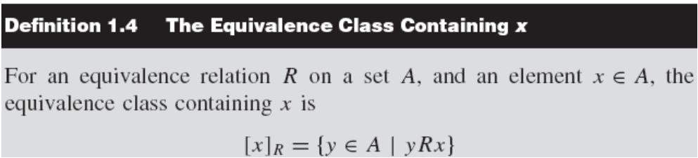 Functions and Equivalence Relations (cont d.