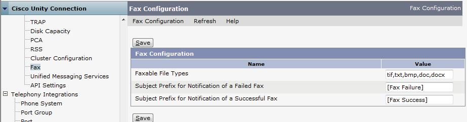 Connection removes all files with other file extensions before delivering the message to the Cisco Fax Server. 3.