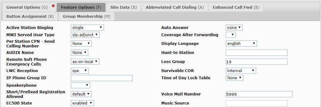 Communication Manager to call to voicemail. Also ensure that Message Lamp Ext. is showing the correct extension number.