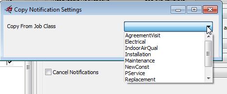 4. Select the Enabled checkbox for each of the Job Classes you wish to enable. This will enable manual Job Notifications to be sent. 5.