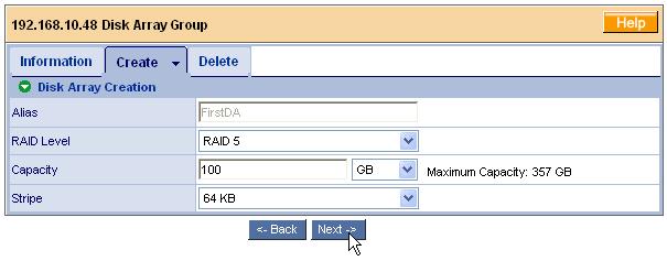 VTrak 15110/12100/8110 Quick Start Guide 1. Enter a name for the disk array in the field provided. 2. Check the box to enable initialization, if desired.