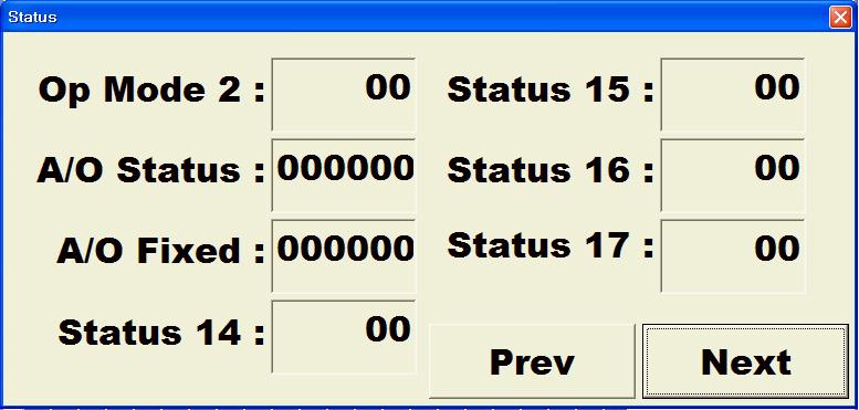 5.6.2 Status 2 Page The second page shows the Status of the Transmitter. Clicking Next move you to the next Status Page and Clicking Prev move you to the previous Status Page.
