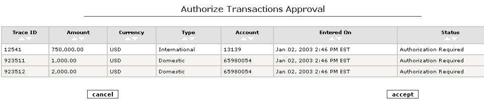 To Approve ALL or Specific Transactions: From the Authorize Transactions screen: 1.