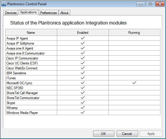 Plantronics Control Panel User preferences and device settings that affect the performance of your headset can be changed using the Plantronics Control Panel.