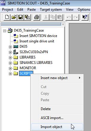 2 Integration in a project Figure 2 - Importing a script In the following dialog, select the directory with the scripts by clicking the